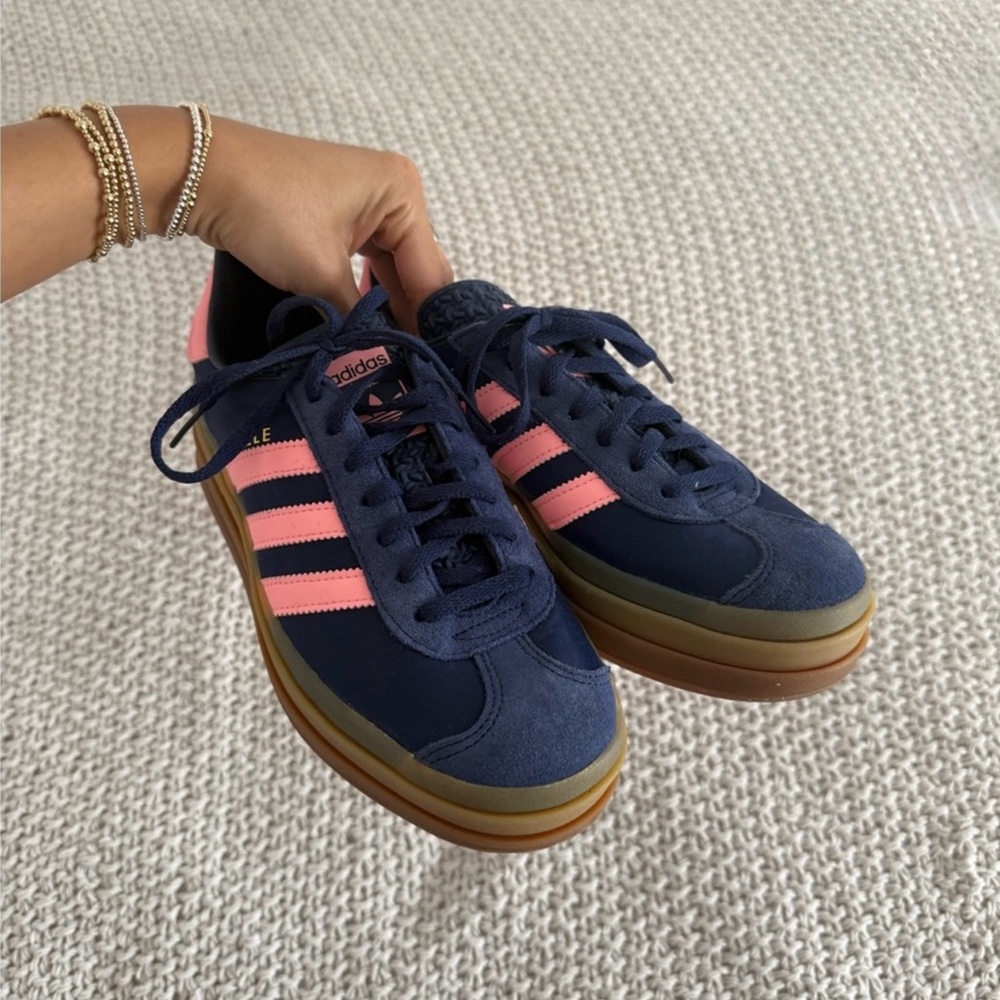adidas Navy and Pink Women's Sneakers